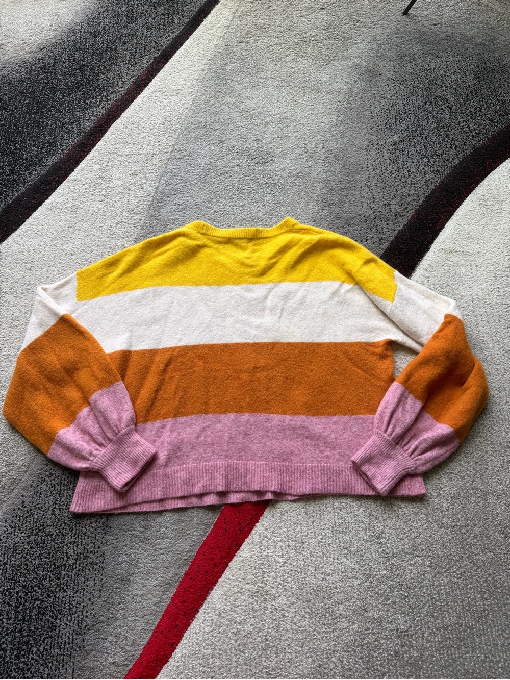 Madewell Colorblock Wool Blend Balloon Sleeve Sweater - Picture 5 of 6